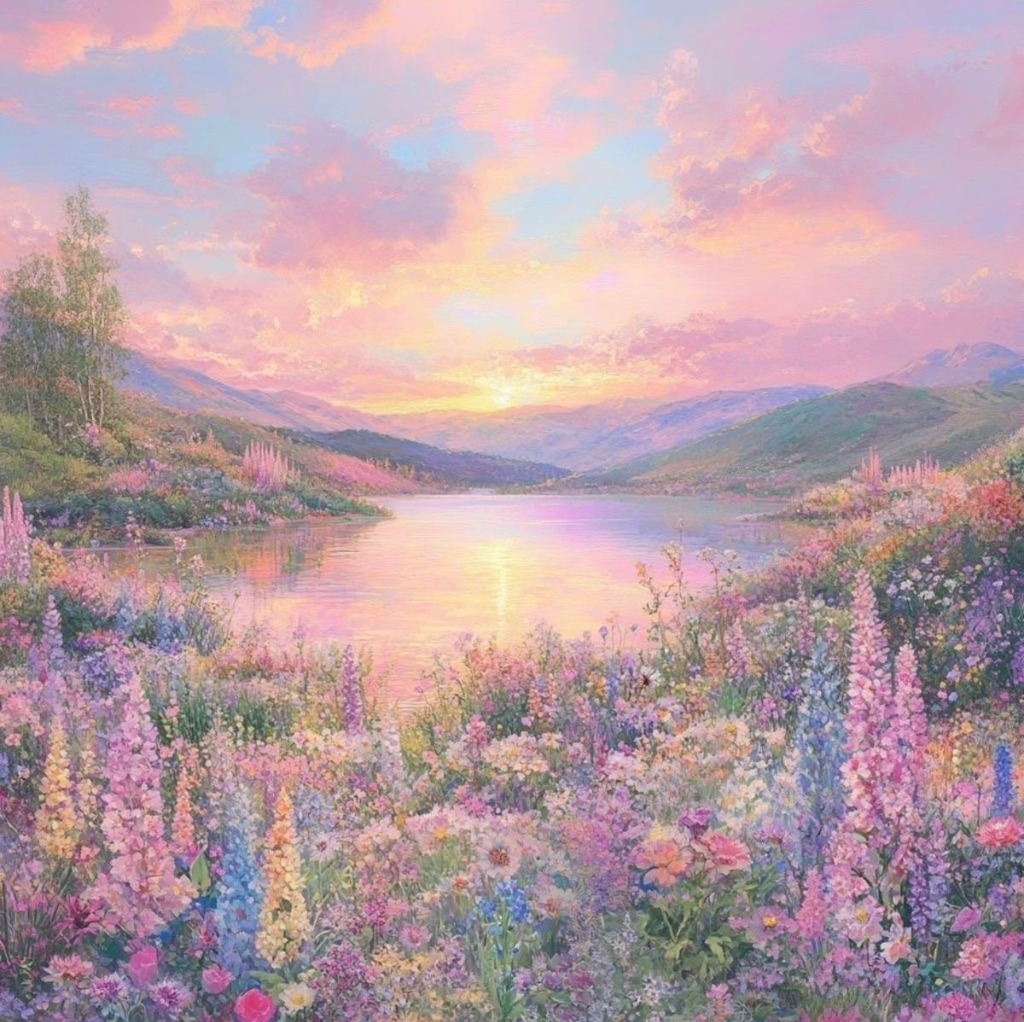 Dreamy pastel landscape
